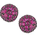 14k White Gold Round Pink Sapphire Stud Earrings