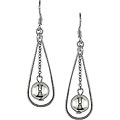 Sterling Silver Dangle Bead Hook Earrings