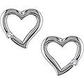 10k White Gold Diamond Heart Earrings