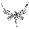 10k Gold 1/10ct TDW Diamond Dragonfly Necklace
