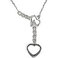 14k White Gold Diamond Accent Heart Necklace