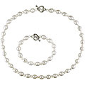 Freshwater White Pearl Necklace and Bracelet Set