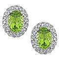 10k Gold Peridot and 1/5ct TDW Diamond Earrings