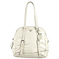 Prada Medium Leather White 'New Look' Zip Top Tote