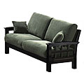 Arenth Chenille Green and Black Loveseat