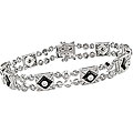18k Gold 1 1/4ct TDW Diamond and Black Onyx Bracelet (GH, SI)