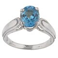 10k White Gold Swiss Blue Topaz Ring