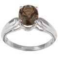 10k White Gold Smokey Quartz Ring