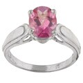 10k White Gold Pure Pink Topaz Ring