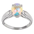 10k White Gold Mercury Mist Topaz Ring