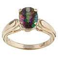 10k Yellow Gold Mystic Fire Topaz Ring