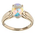 10k Yellow Gold Mercury Mist Topaz Ring