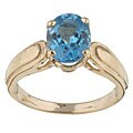 10k Yellow Gold Swiss Blue Topaz Ring
