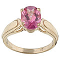 10k Yellow Gold Pure Pink Topaz Ring