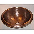 Hand-hammered 17-inch Copper Sink with Overflow