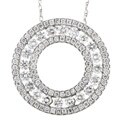 14k White Gold 1ct TDW Diamond Circle Necklace (G-H, I1)