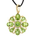 14k Gold Peridot and 1/10ct TDW Diamond Necklace