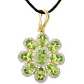 14k Gold Peridot and 1/10ct TDW Diamond Necklace