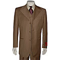 Mantoni Urban Men's Taupe 3-piece Wool Suit