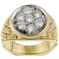 14k Yellow Gold 7/8ct TDW Diamond Cluster Estate Ring (J, SI1) (Ring Size 8.25)