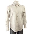Shirt by Shirt Men's White and Blue Dobbie Shirt