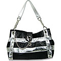 B.E. Signature Black and White Shoulder Bag