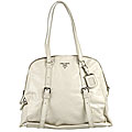 Prada Large Leather White 'New Look' Zip Top Tote