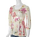 California Bloom Women's Floral 3/4-sleeve Top