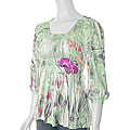California Bloom Floral Print 3/4-sleeve Missy Top