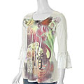 California Bloom Women's Multiprint Bell Cuff Top