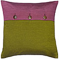 Bright Olive and Lavender Thai Silk Cushion Cover