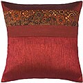 Burgundy Floral Thai Silk Cushion Cover