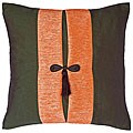 Forest Green and Salmon Thai Silk Cushion Cover