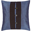 Steel Blue and Black Thai Silk Cushion Cover