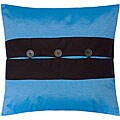 Bright Blue and Black Thai Silk Cushion Cover