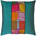 Teal Patchwork Thai Silk Cushion Cover