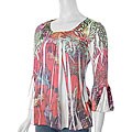 California Bloom Women's Multiprint Bell Cuff Top