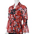 Loren D. Women's Smocked Bell Cuff Top