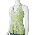 Ice Vanilla Women's Flower Print Lace Empire Top