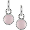 18k Gold Rose Quartz and 2/5ct Diamond Earrings
