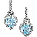 18k Gold Blue Topaz and 1/3ct TDW Diamond Earrings