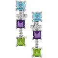 14k Gold Multi-gemstone and 1/5ct TDW Diamond Earrings