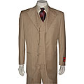 Mantoni Urban Men's Diamond Lapel Camel Wool 3-piece Suit