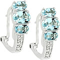 14k Gold Aquamarine 1/10ct TDW Diamond Earrings
