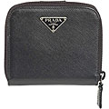 Prada Black Saffiano Leather Bi-fold French Wallet