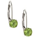 10k White Gold Peridot Leverback Earrings