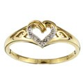 10k Yellow Gold Cubic Zirconia Heart Ring