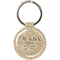 Prada Saffiano Leather Circular Logo Key Holder