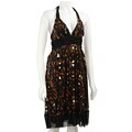 London Times Women's Copper/ Black Halter Dress