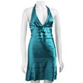London Times Women's Shutter Pleat Halter Dress